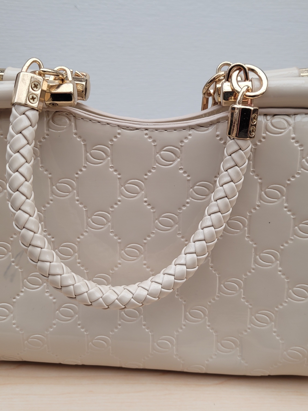 Bebe Cream Embossed Satchel Crossbody Bag – Gold Hardware
Elegant Bebe handbag - Picture 7 of 13